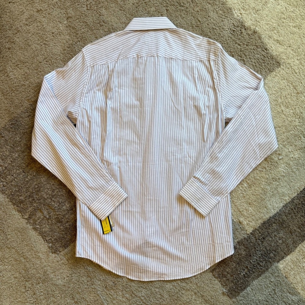 Apt. 9 Modern Fit Striped Button Down Shirt Purple White 100% Cotton Small NEW - Picture 4 of 7